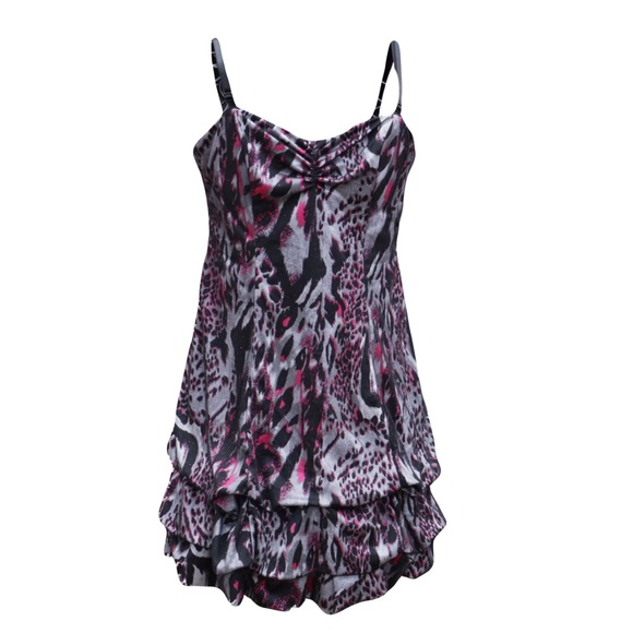City Triangles Dresses & Skirts - City Triangles Grey Black & Pink Leopard Print Cocktail/Party Dress